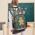 thumbnail image 7 of FORMRS Unisex School Backpack 17" Student Travel Bag with Laptop Compartment, Brown Christmas Gingerbread, 7 of 7