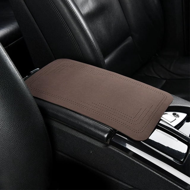 Car Armrest Cushion Cover, Universal Microfiber Suede Center Console Pad, Soft & Wear-Resistant Interior Protector for Mainstream Car Models, Anti-Slip Easy Installation