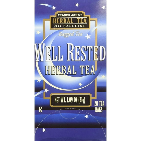 Trader Joe's Well Rested Herbal Tea No Caffeine 1.09 oz (Pack of 3)