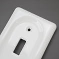 thumbnail image 3 of Ceramic Single Toggle Light Switch Plates Outlet Covers – Decorative White Porcelain Wall Plate, Modern Glazed Design for a Classy Vintage Retro Look, Durable and Corrosion Resistant, Model 3002T, 3 of 6