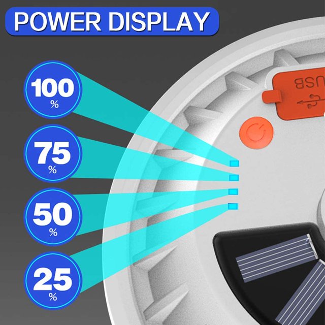 Luces de camping recargables con control remoto Lámpara de tienda al aire libre Luces de linterna solar 5 modos, lámpara LED ultrabrillante Iluminación impermeable