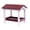 Cherry Wood/White, variant on AmishToyBox.com Ground Bird Feeder, Deluxe Fly-Through Covered Feeder for Birds and Squirrels with Screen Mesh Tray Cherry Wood/White