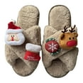 thumbnail image 4 of Yindaity Plush Slippers for Women Fuzzy House Slippers for Women Fluffy Memory Foam Suede Slippers with Collar Indoor Outdoor(Khaki,15.99), 4 of 4