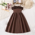 thumbnail image 6 of Girls' Solid Color One Shoulder Camisole Dress for Summer Casual Comfortable Mid Size Children's Wear, 6 of 9