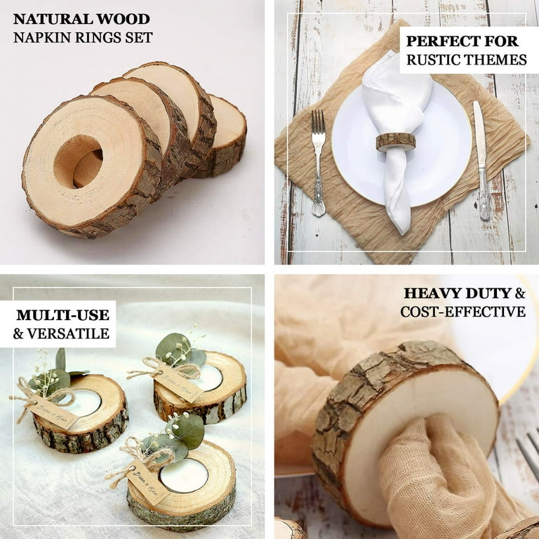 Rustic wood napkin rings outlet