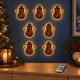 thumbnail image 4 of 3D Light‑Up Wooden Snowman Wall Decor (Set of 7), Remote‑Controlled Warm Backlit Peel & Stick Entryway Glow, Handmade Real Wood LED Christmas Wall Decor for Living Room, Bedroom, Fireplace, 4 of 6