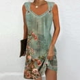 thumbnail image 2 of Giftesty Summer Dresses for Women Clearance Deals Women's Casual Versatile Printed Round Neck Casual Sleeveless Suspender Dress, 2 of 5