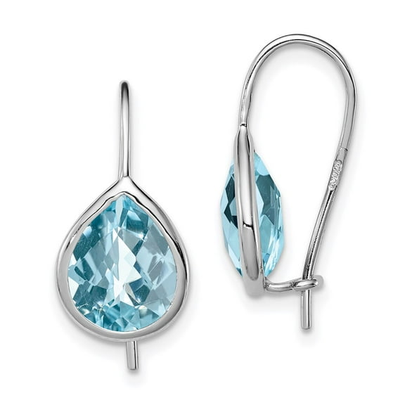 Primal Silver Sterling Silver Rhodium-plated Sky Blue Topaz Teardrop Earrings