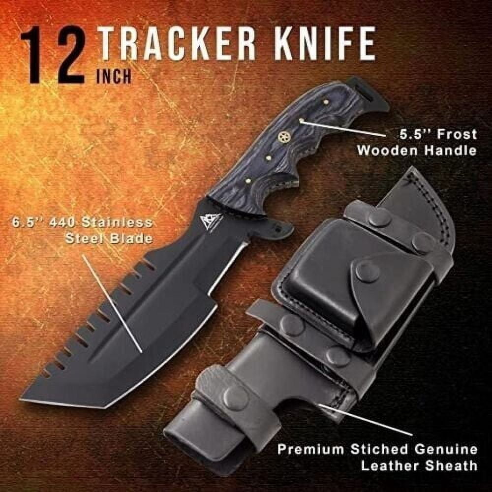 K2 Tactical Frost Wood Tracker Knife with Leather Sheath