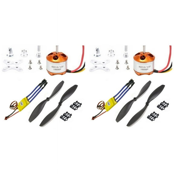 2X RC 2212 1000KV Brushless Motor 30A ESC Electric Speed Controller 1045 Propeller Kit for RC Multicopter Quadcopter