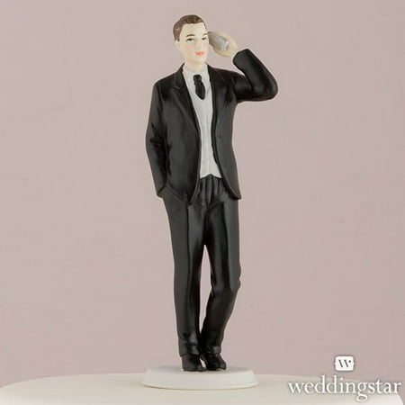 Weddingstar 8512 Cell Phone Fanatic Bride and Groom Mix & Match Cake Toppers Cell Phone Fanatic Groom, Groom Only