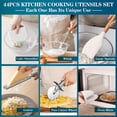 thumbnail image 6 of 44-Piece Silicone Kitchen Utensil Set with Wooden Handles, Non-Stick Cookware Safe, Heat Resistant Kitchen Tools, 6 of 7