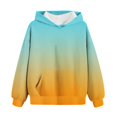 thumbnail image 2 of Bnwani Kids Hoodies Girls Crew Neck Long Sleeve Pockets Short Sweatshirt Gradient Graphic Printed Tops Pullover, 2 of 5
