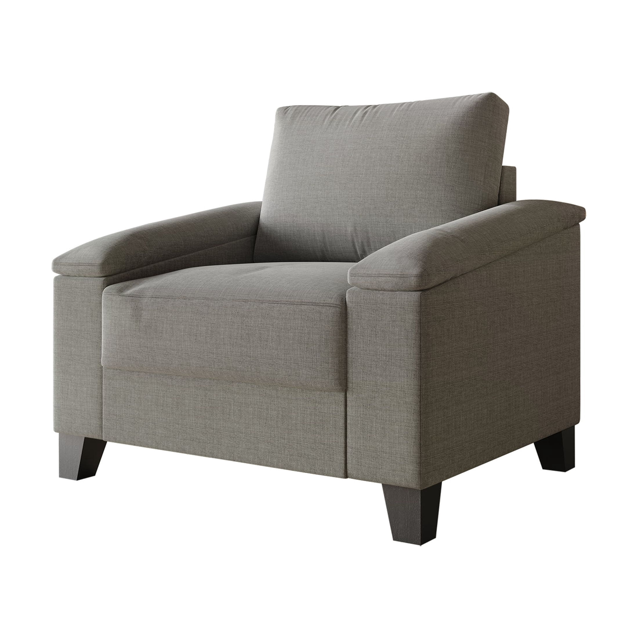 Castle Place Elegance Linen Upholstered Armchair, Grey