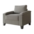 thumbnail image 2 of Castle Place Elegance Linen Upholstered Armchair, Grey, 2 of 7