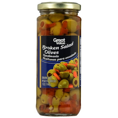 Great Value Broken Salad Olives, 7 oz