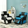 thumbnail image 2 of Infans Kids Youth Gaming Sofa Recliner w/Headrest & Footrest PU Leather Blue, 2 of 7