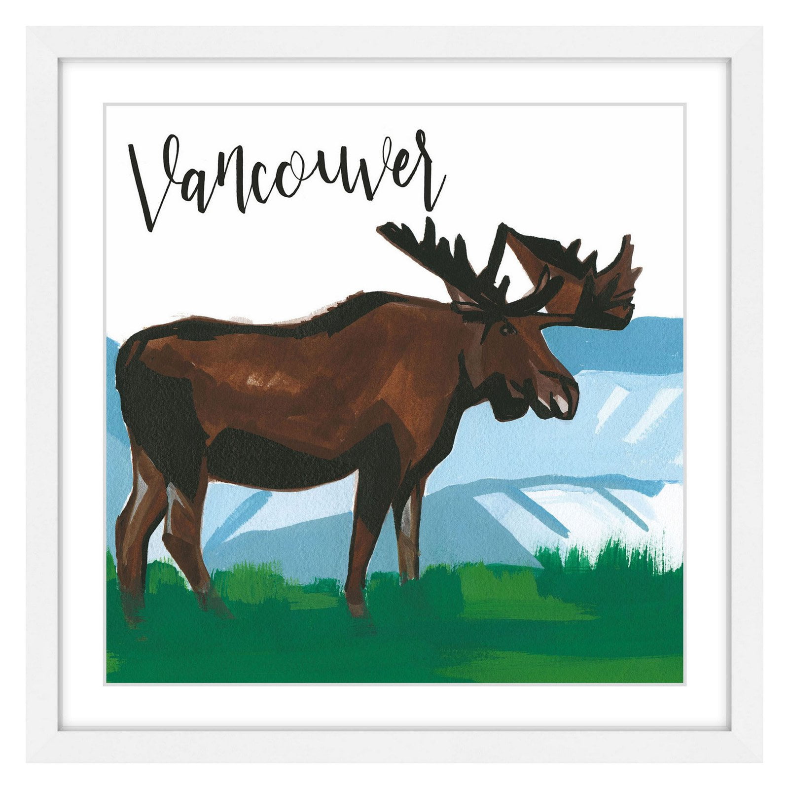Marmont Hill "Vancouver Moose" by Molly Rosner Framed Painting Print
