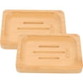 thumbnail image 4 of Raindrops Bamboo Soap Dish 2Pcs Set Water Filtration Design For Bathroom Use, 4 of 7