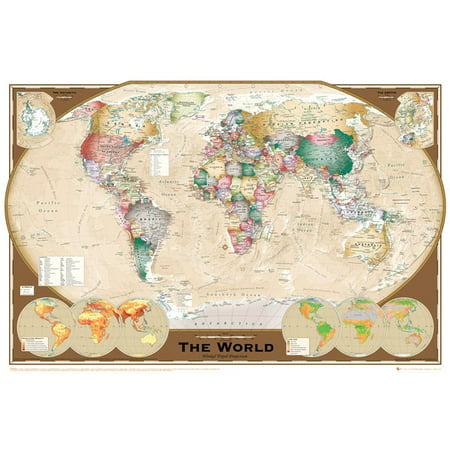 World Map Tripel Projection Poster Poster Print (Best World Map Projection)