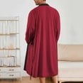 thumbnail image 5 of Mens Robes Long Sleeve Open Front Pajamas Bathrobes with Pockets and Belt Casual Color Block Soft Long-Length Sleepwear Homewear Bath Robe, 5 of 8