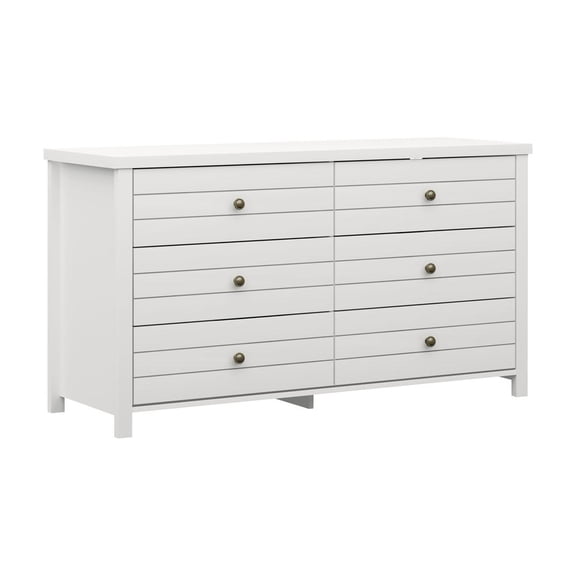 Hillsdale Living Essentials Living Essentials by Hillsdale Harmony Wood 6 Drawer Dresser, Matte White
