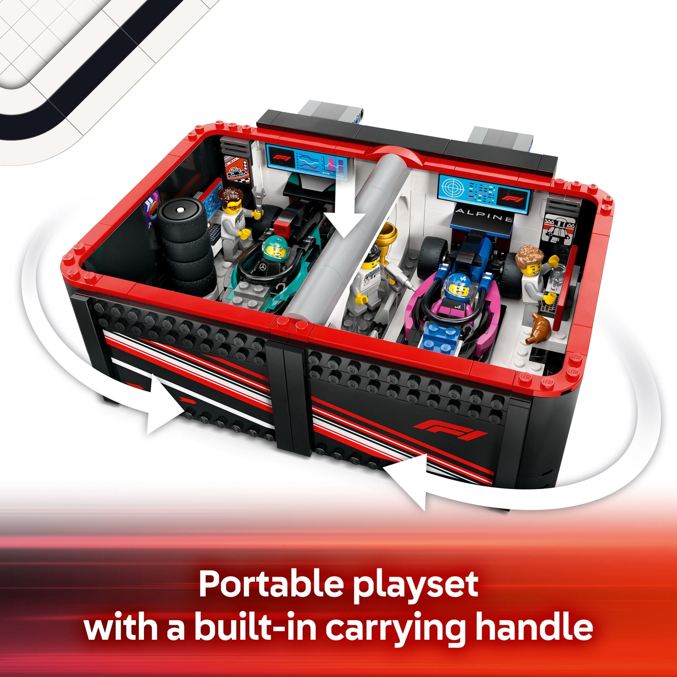 LEGO City F1 Garage & MercedesAMG & Alpine Cars Toy  Model Race Car Building Toy and Portable Playse(图5) LEGO City F1 Garage & MercedesAMG & Alpine Cars Toy  Model Race Car Building Toy and Portable Playse(图5)