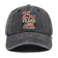 thumbnail image 5 of USA 250th Anniversary Baseball Cap, Patriotic Embroidered and Printed American Flag Dad Hat, Adjustable 4th of July Hat for Men and Women, Freedom Celebration Cap Black, 5 of 6