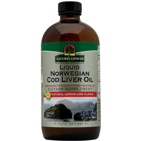 Nature's Answer Liquid Norwegian Cod Liver Oil, Lemon-Lime, 16 Fl (Best Fermented Cod Liver Oil)