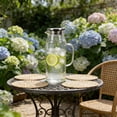 thumbnail image 1 of Glass Water Pitcher with Handle, Clear Borosilicate, Dishwasher Safe Beverage Server, 25x10cm, 1300/1500 mL Capacity, 1 of 6