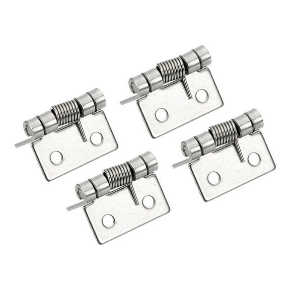 Uxcell Spring Loaded Hinges, Self Closing Door Hinges Stainless Steel Small Door Hinges for Cabinet Door 1"