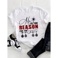 thumbnail image 3 of Camisetas estampadas de manga corta para mujer, ropa de moda con estampado de estrella, árbol de acuarela, tendencia linda, Feliz Navidad, Año Nuevo, 3 of 4