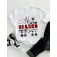 thumbnail image 2 of Camisetas estampadas de manga corta para mujer, ropa de moda con estampado de estrella, árbol de acuarela, tendencia linda, Feliz Navidad, Año Nuevo, 2 of 3