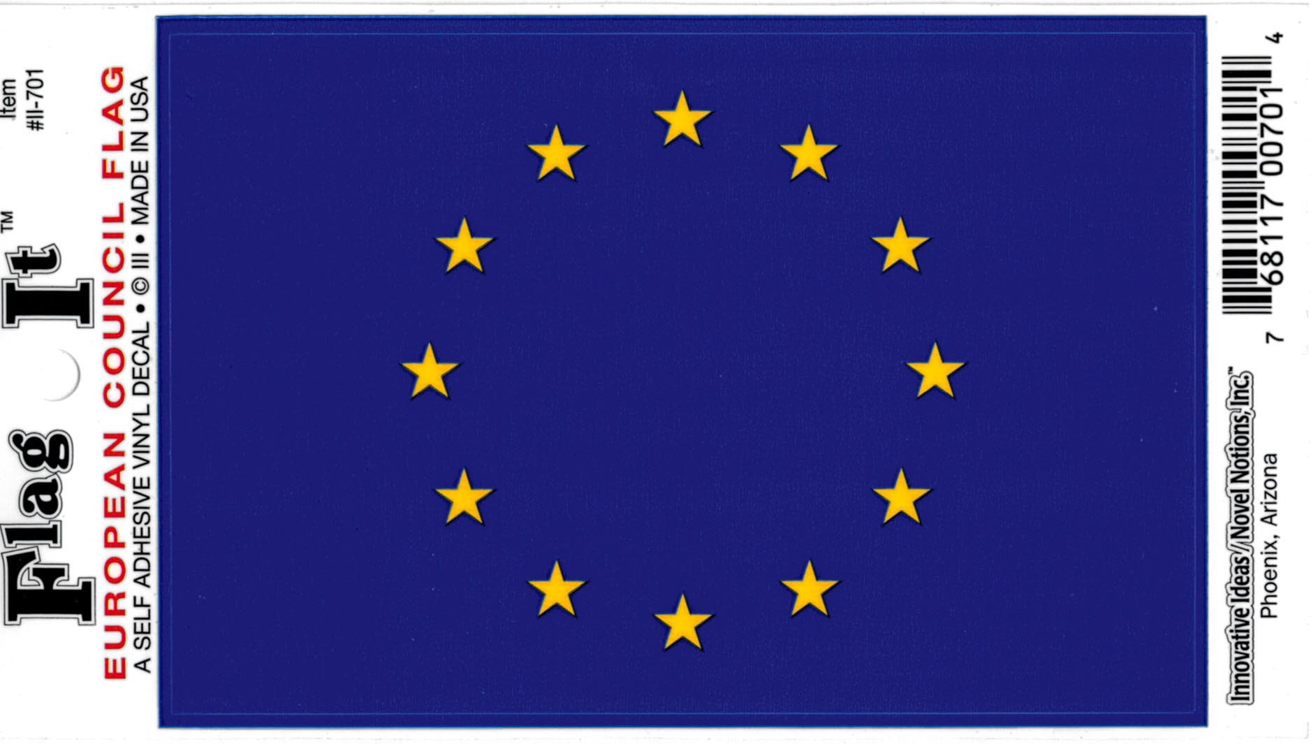 European Union Council (EU) Flag Car Decal Sticker [Pack of 2 Blue