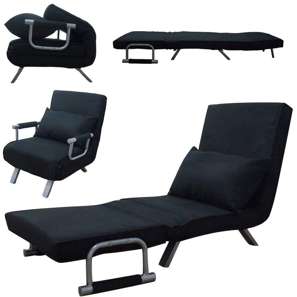 Zimtown Sofa Bed Folding Sleeper Flip Chair Convertible Sofa Bed Lounge  Couch Black