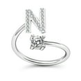 thumbnail image 2 of HEVIRGO Réglable A à Z Alphabet Anneau Ouvert Couple Mariage Bande Bijoux Accessoire Cadeau, N, 2 of 10
