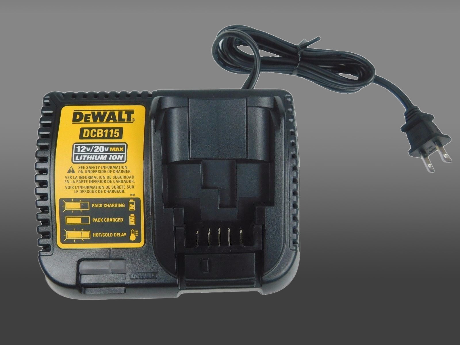 kompatibel mit Dewalt DCB101 DCB105 DCB115 DCB120 DCB127 DCB206 DCB205 DCB201 und 18-V-Lithium-Ionen-Ladegerät QUPER-DCB112 12-V