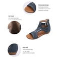 thumbnail image 6 of Womens Wedge 2026 Sandals Cute Wedge Heels Spring Open Toe Trendy Casual Walking Shoes Comfortable Cut out Summer Cover Dressy Ankle Boots Blue Size 7.5, 6 of 6