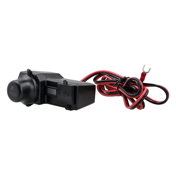 Cargador Rápido De Teléfono A Prueba De Agua Para Motocicleta Con Pantalla De Voltaje Encendedor De Cigarrillos Adaptador De Cargador De Motocicleta Con 2 Puertos Usb Para Motocicleta Al Aire Libre Noticed VI008899-01