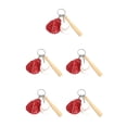 thumbnail image 3 of Billuyoard 3 piezas de llavero de béisbol artificial pequeño guante de murciélago colgante llavero decoración regalo deportivo niños niñas Rojo 5Conjunto, 3 of 6