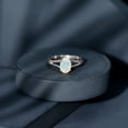 thumbnail image 2 of Rosec Jewels Oval Cut Ethiopian Opal Solitaire Ring, October Birthstone Ring - 6X8 mm, 10K White Gold, US 9.00, 2 of 8