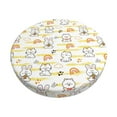 thumbnail image 2 of Lsque Rabbit And Milk Tea Round Bar chair cushion covers Velvet Fabric Premium Comfort Protects from Scratches and Stains for 14-17 Inch Chair- 14 inch, 2 of 7