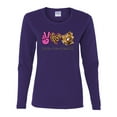thumbnail image 3 of Peace Love Baseball Sports Womens Graphic Long Sleeve T-Shirt, Purple, XX-Large, 3 of 5