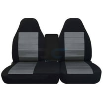 Fits 2001-2003 Ford F-150 Velour Seat Covers 40/60 Bench Molded Headrests,Two Cup Holders:Blk Silver