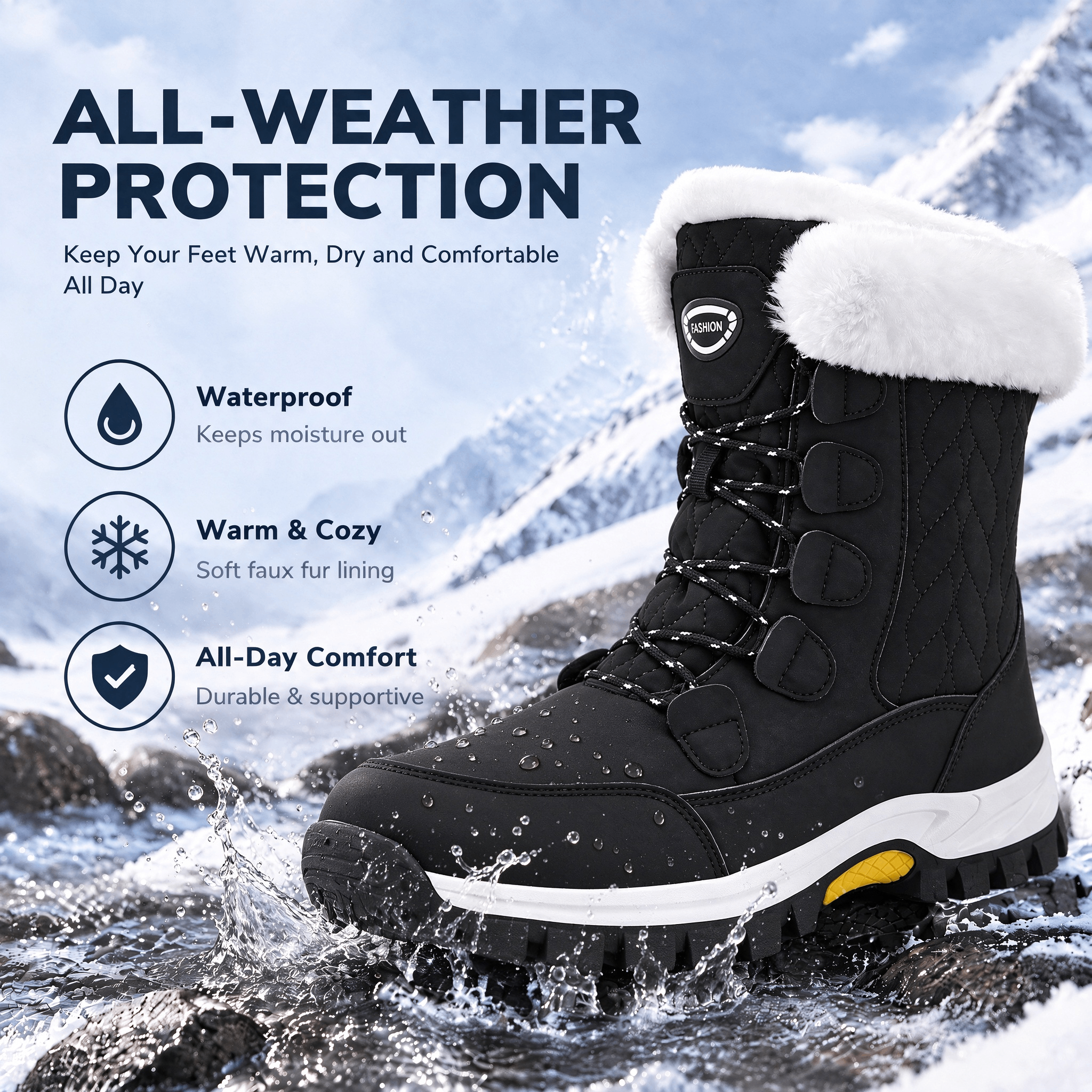 Stepedia Women's Waterproof Winter Snow Boots Mid-Calf Booties photo 3