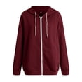 thumbnail image 4 of Xudanell Womens Plus Size Hoodies Sweatshirt Long Sleeve Drawstring Jacket Zip up Coat with Pocket Outwear XXL, 4 of 6