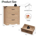thumbnail image 2 of FANRAL 3 Drawer Modern Farmhouse Nightstand,Wooden Bedside Table with Storage,Sturdy End Table for Bedroom Living Room,Natural Oak Night Stand, 2 of 7