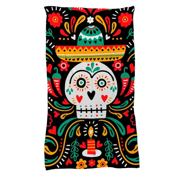 Cobija Manta Frazada Diseño de Calavera Méxicana Fiestas Patrias Ultra Suave y Ligera