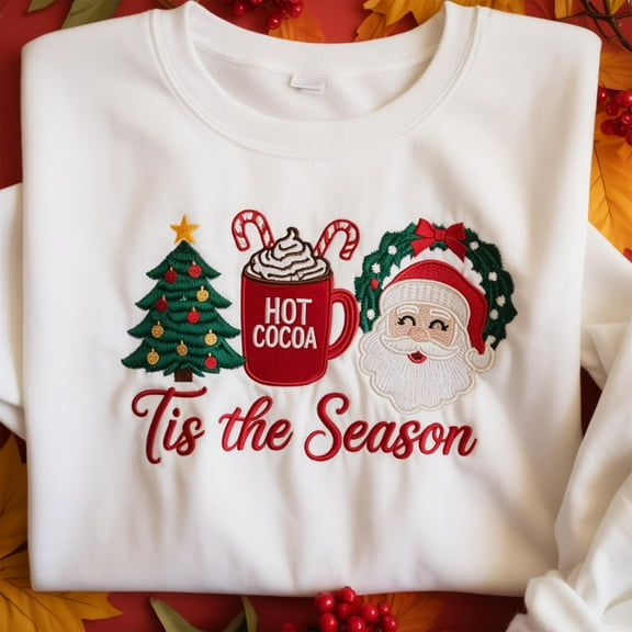 Tis The Season Embroidered Sweatshirt, Christmas Tis The Season Sweatshirt, Merry Christmas Shirt, Christmas Sweatshirt, Cute Winter Sweater