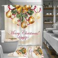 thumbnail image 4 of ITFABS Christmas Print Shower Curtain Set Star Bell Toilet Cover Bath Mat, 4 of 6